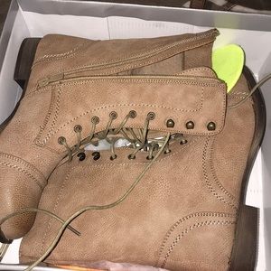 Light brown combat boots